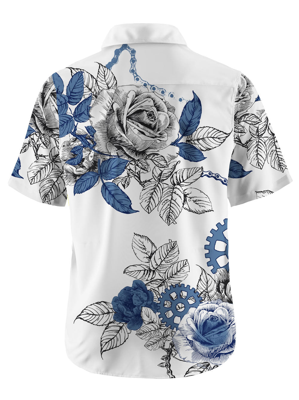 Orionride Blooming Roses Zipper Pockets Ultra Lightweight Short Sleeves Gravel Shirt