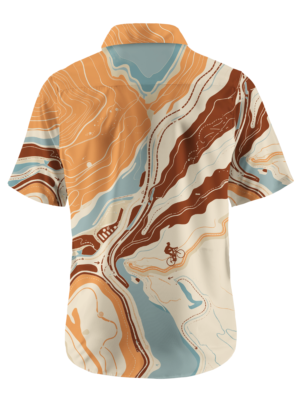 Orionride Map Ride Trail Zipper Pockets Ultra Lightweight Short Sleeves Gravel Shirt