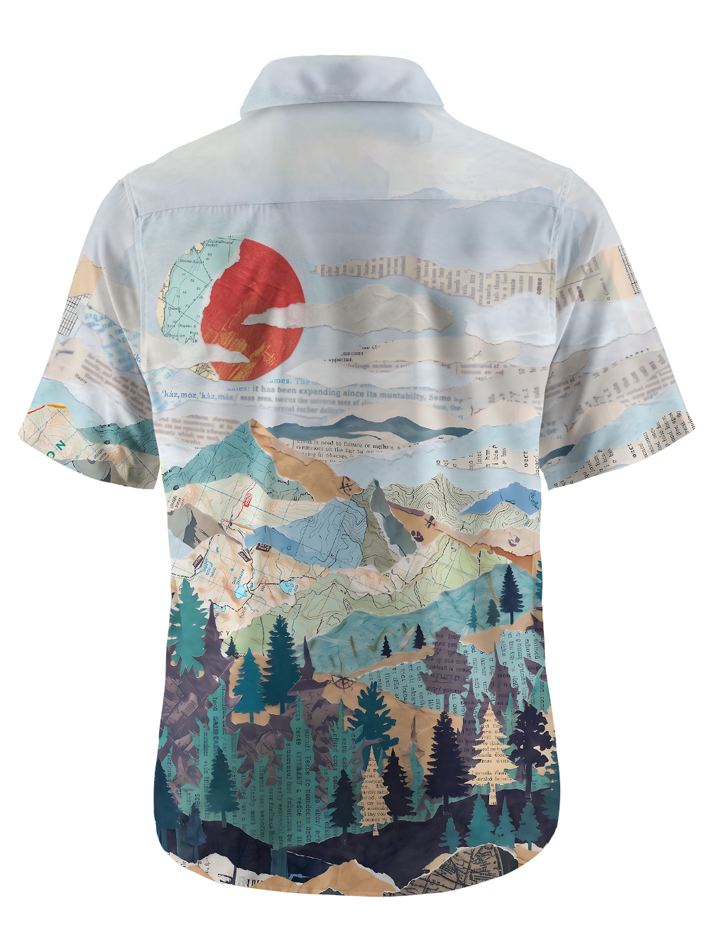Orionride Paper Mountains Zipper Pockets Ultra Lightweight Short Sleeves Gravel Shirt