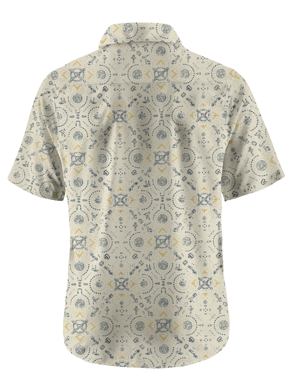 Orionride Tribal Motifs Zipper Pockets Ultra Lightweight Short Sleeves Gravel Shirt