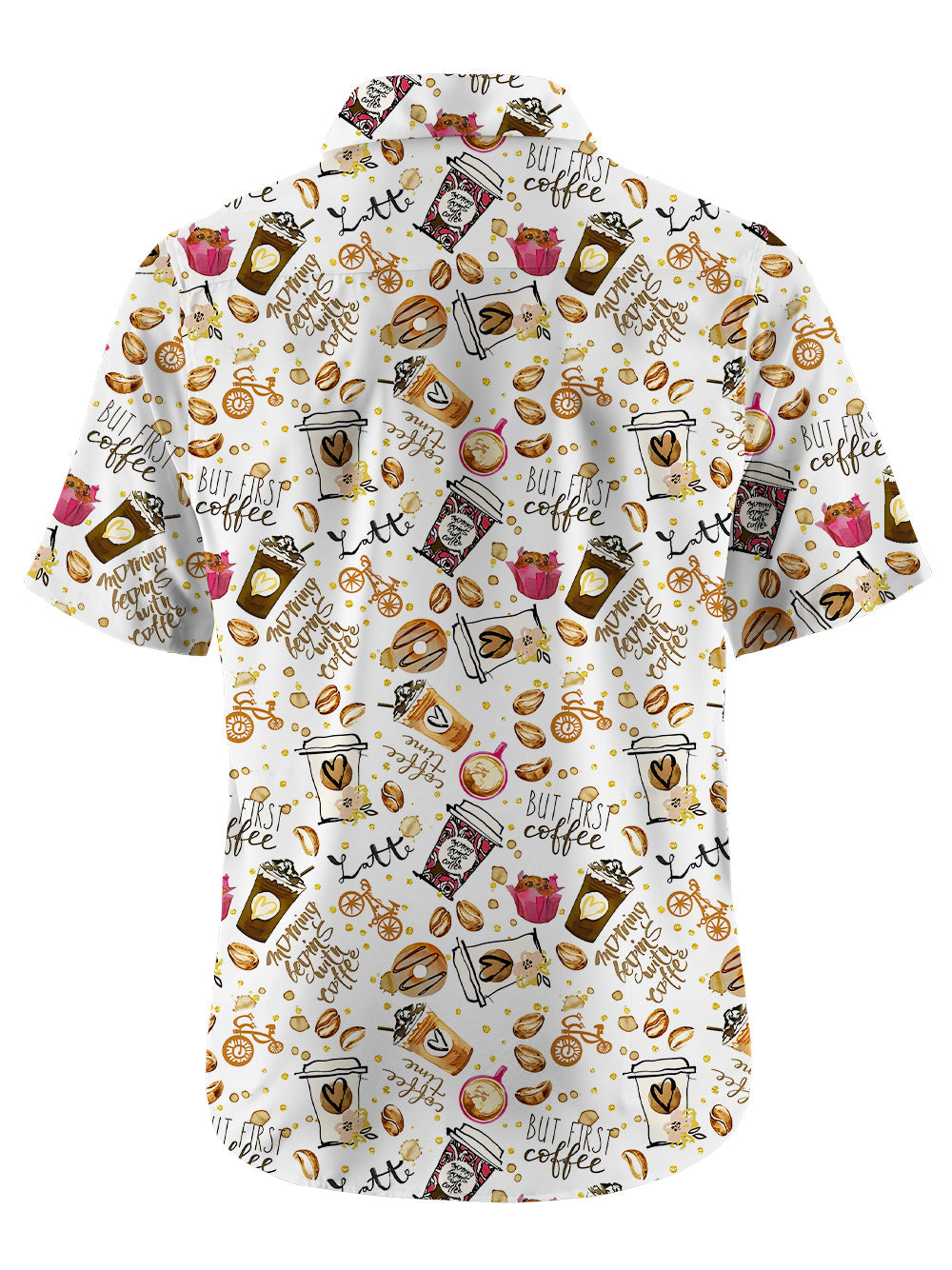 Orionride First Coffee Ultra Lightweight Short Sleeves Hawaiian shirt