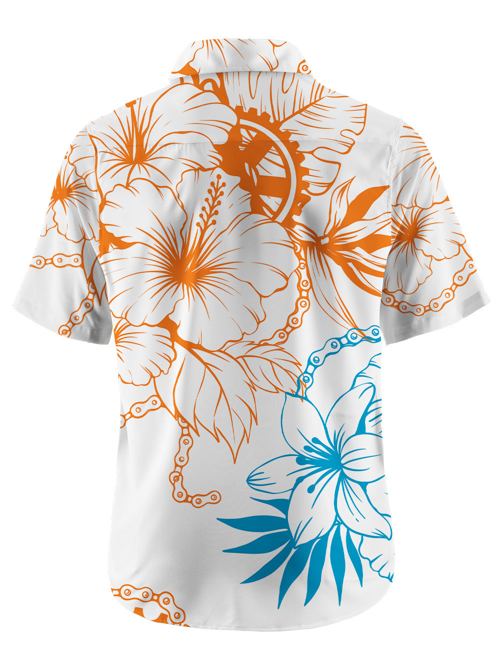 Orionride Bright Hibiscus Flowers Zipper Pockets Ultra Lightweight Short Sleeves Gravel Shirt