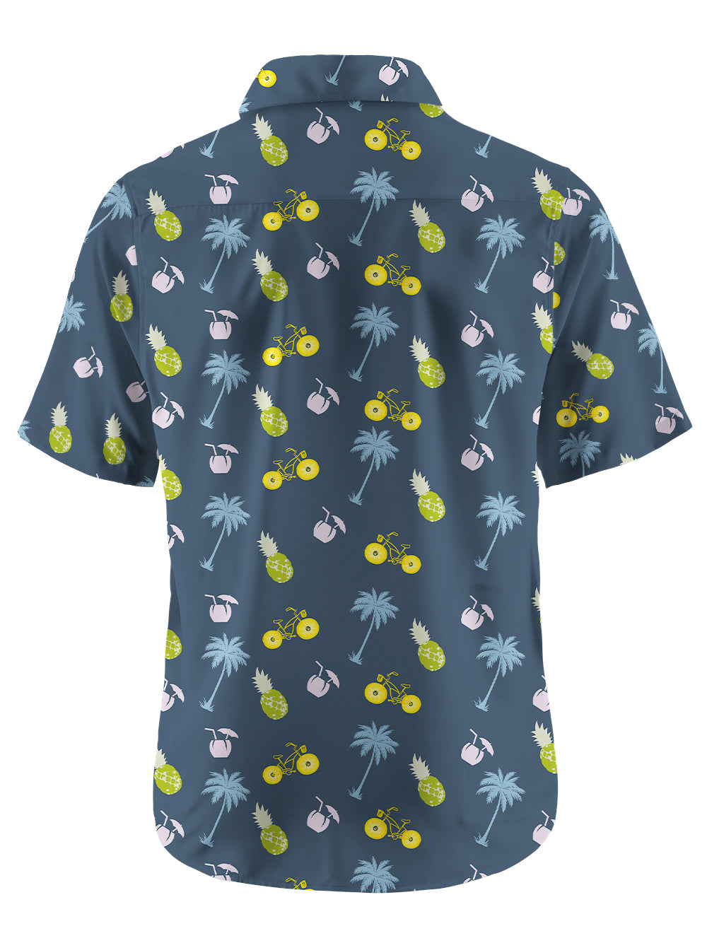 Orionride Tropical Fruits Zipper Pockets Ultra Lightweight Short Sleeves Gravel Shirt