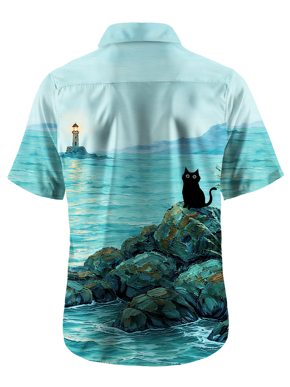 Orionride Curious Black Cat Zipper Pockets Ultra Lightweight Short Sleeves Gravel Shirt