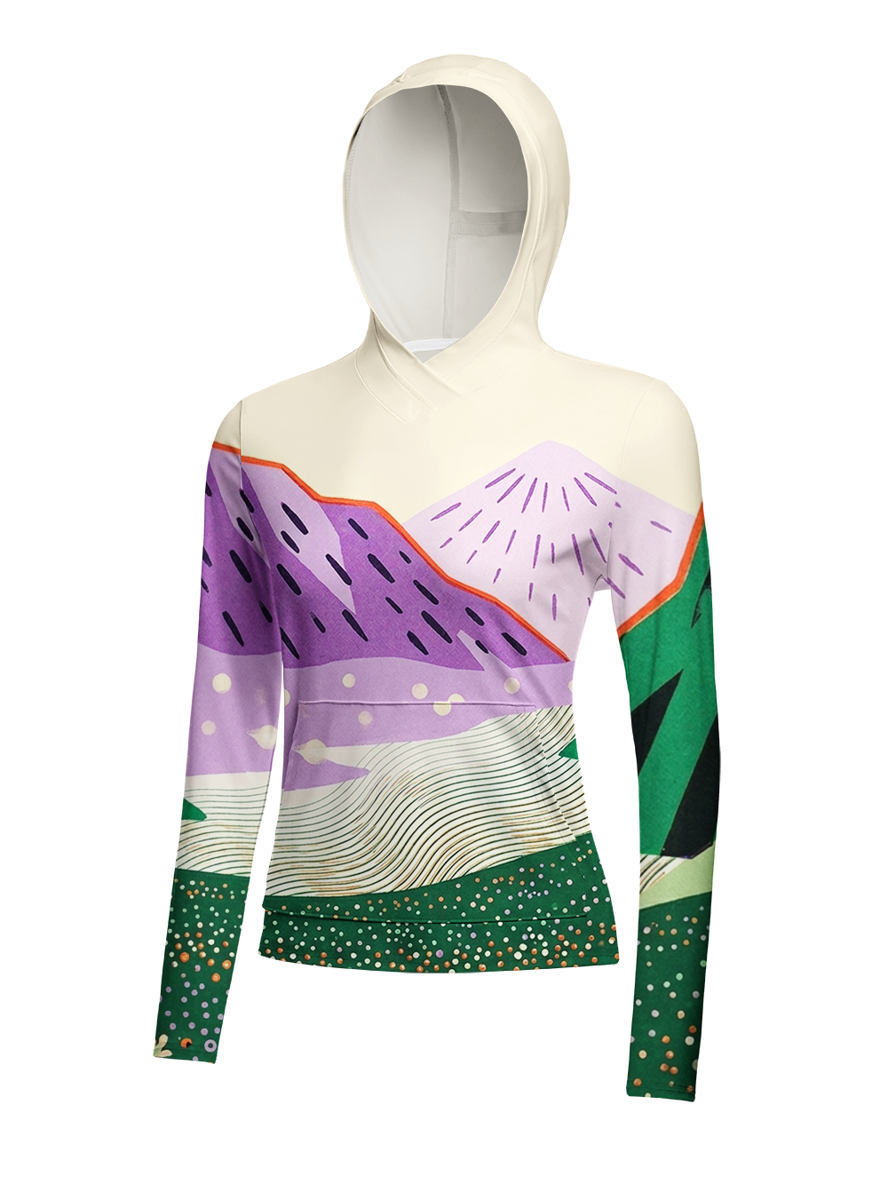 Orionride Velvet Mountain Flora Women's Long Sleeve Cycling Hoodie Shirt