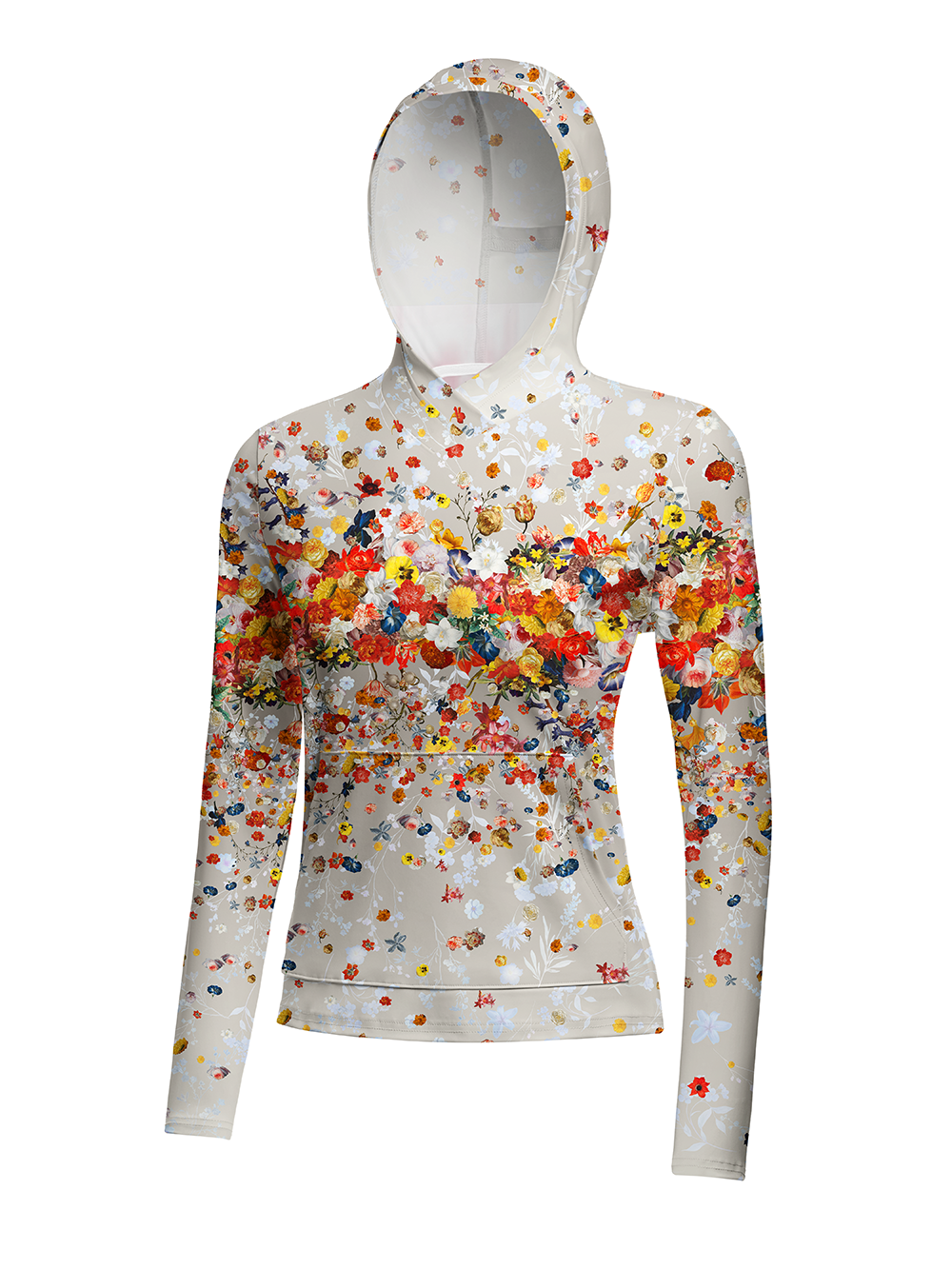 Orionride Flowers Flying Women's Long Sleeve Cycling Hoodie Shirt