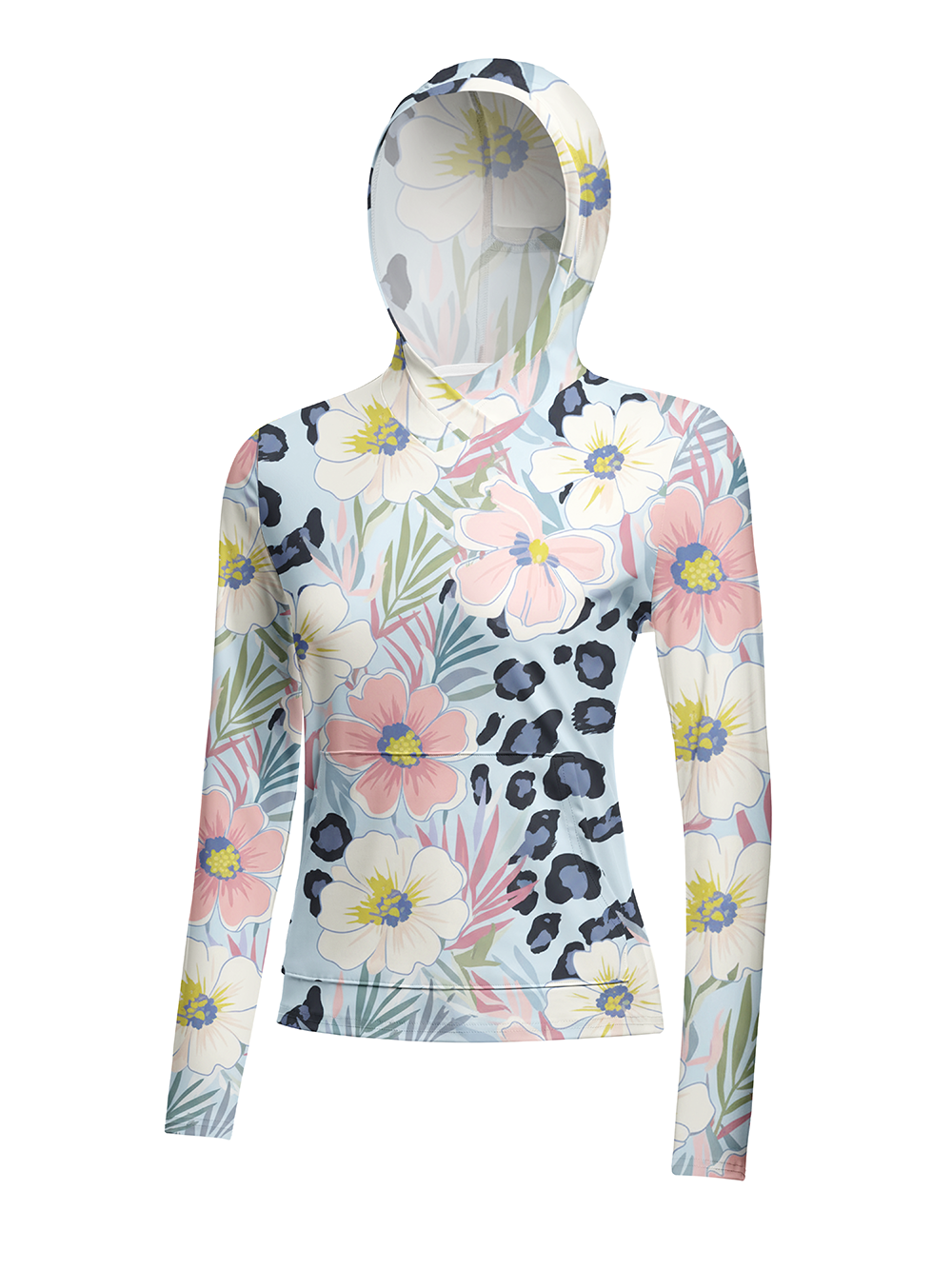 Orionride Hand-Painted Flowers Women's Long Sleeve Cycling Hoodie Shirt