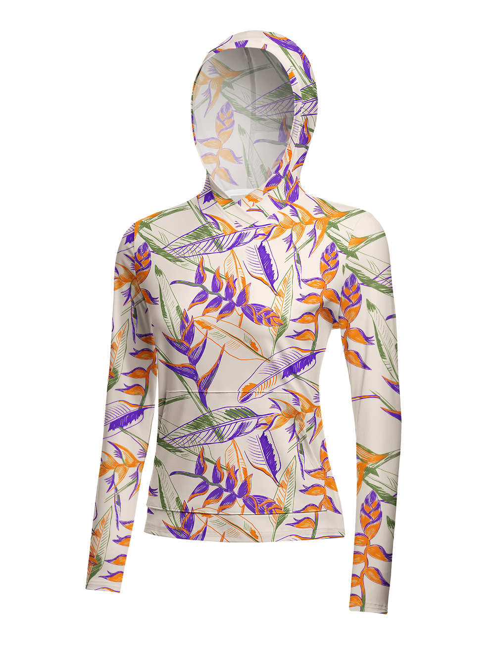 Orionride Tropical Palm Leaves Women's Long Sleeve Cycling Hoodie Shirt