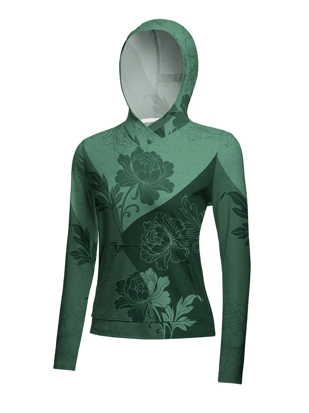 Orionride Misty Peony Women's Long Sleeve Cycling Hoodie Shirt