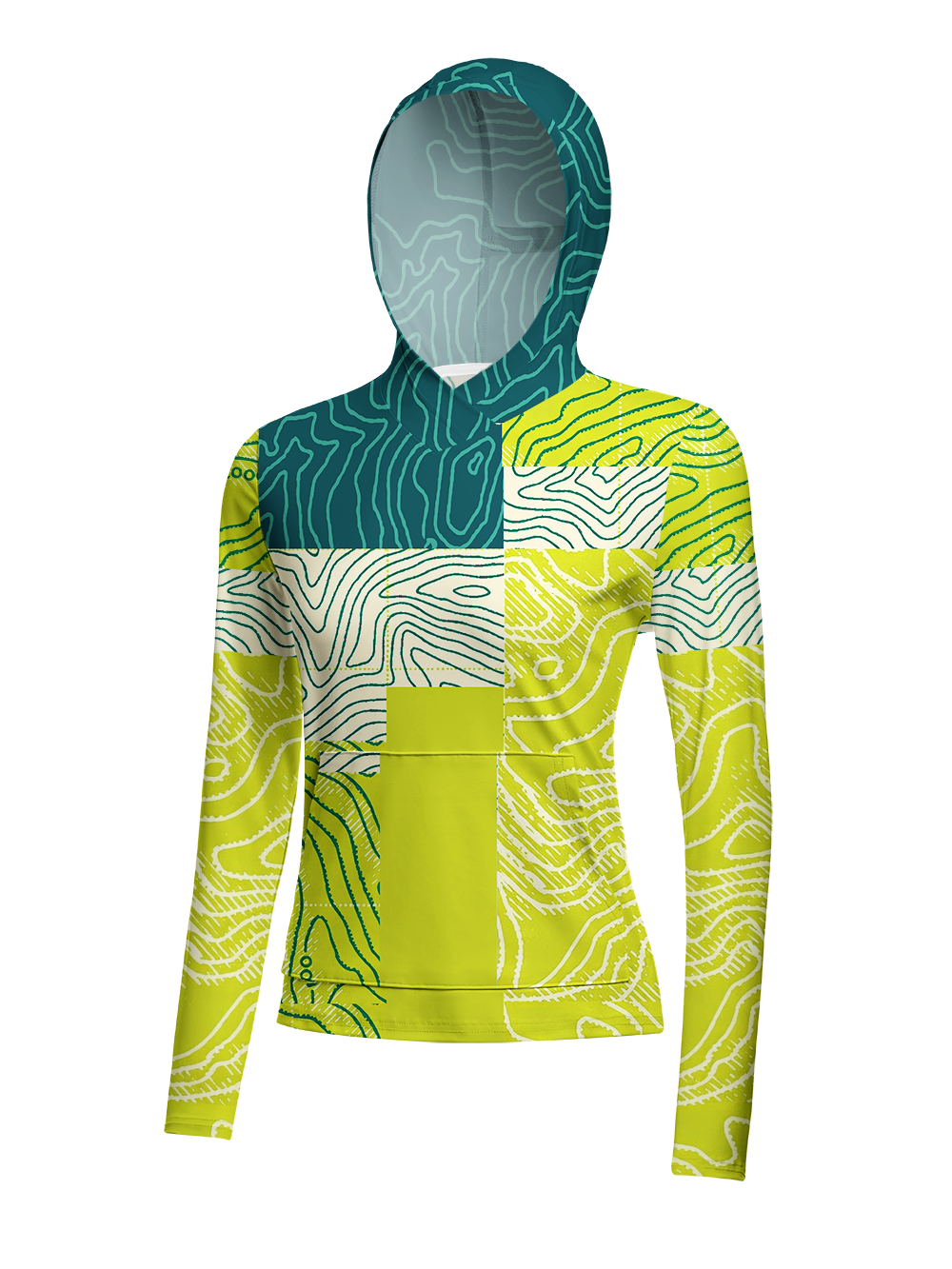 Orionride Topographic Map Women's Long Sleeve Cycling Hoodie Shirt