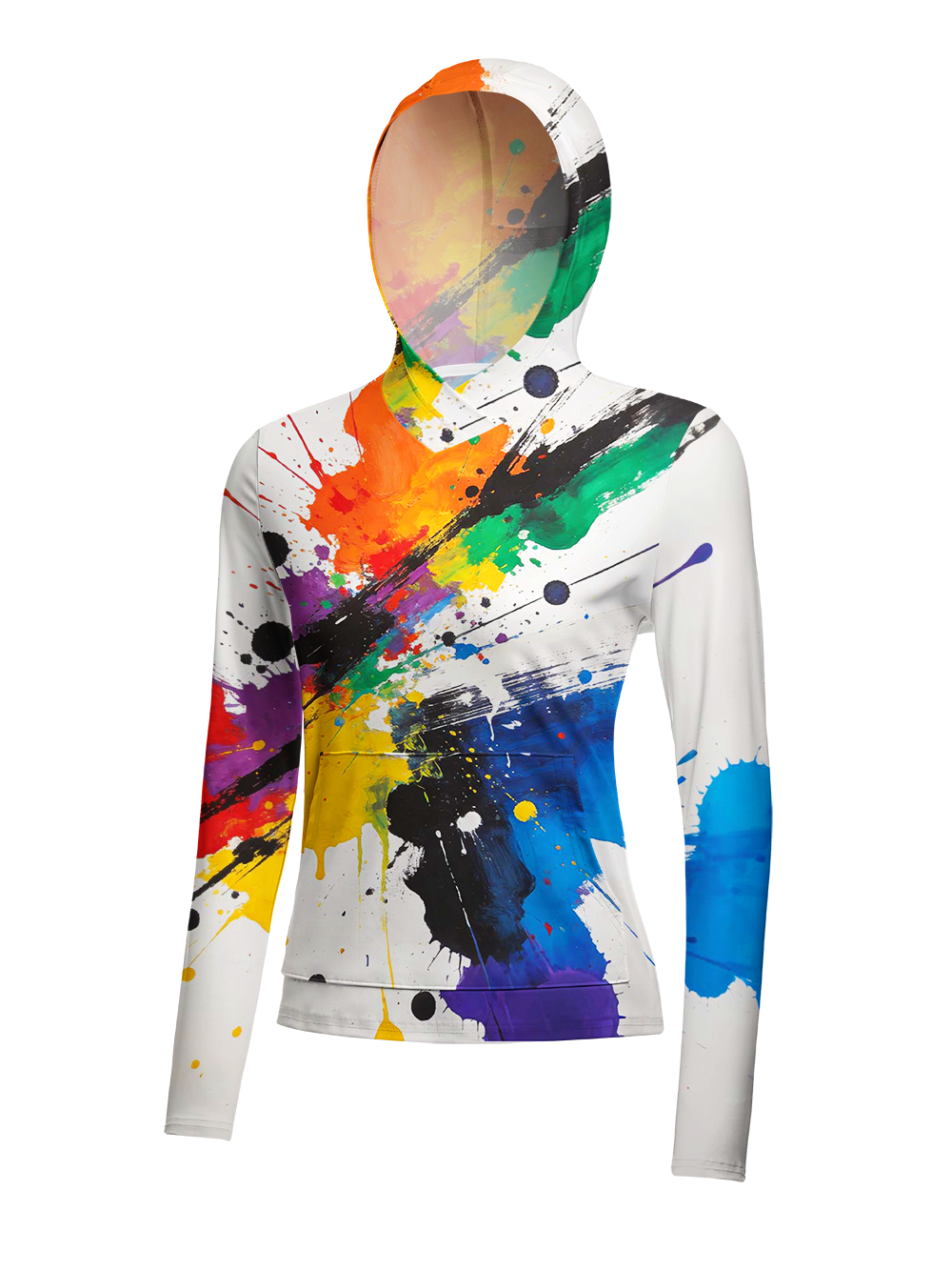 Orionride Color Splatter Ink Women's Long Sleeve Cycling Hoodie Shirt