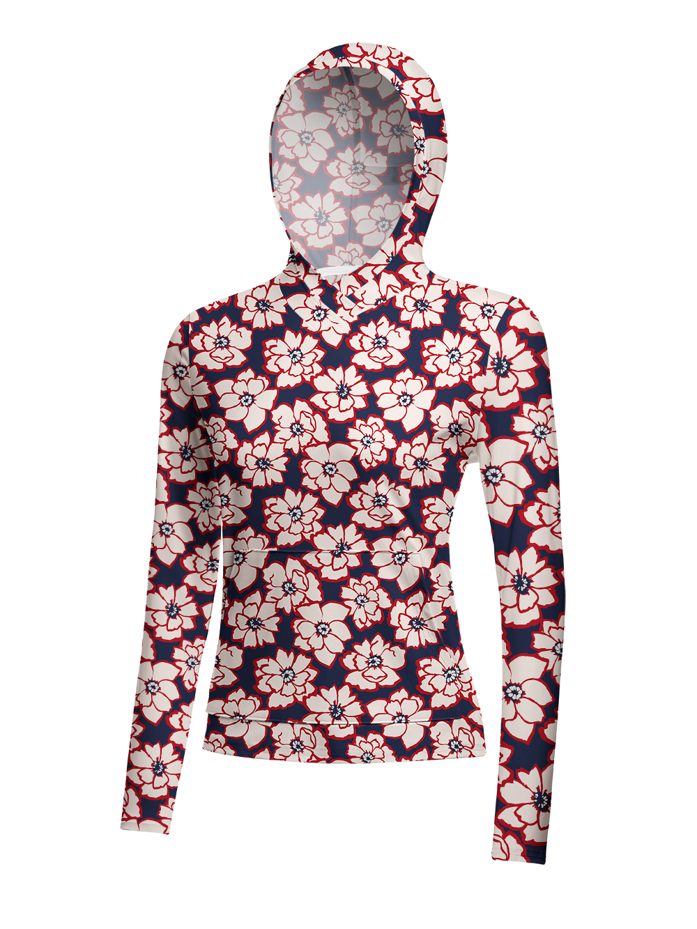 Orionride Bright Petals Women's Long Sleeve Cycling Hoodie Shirt