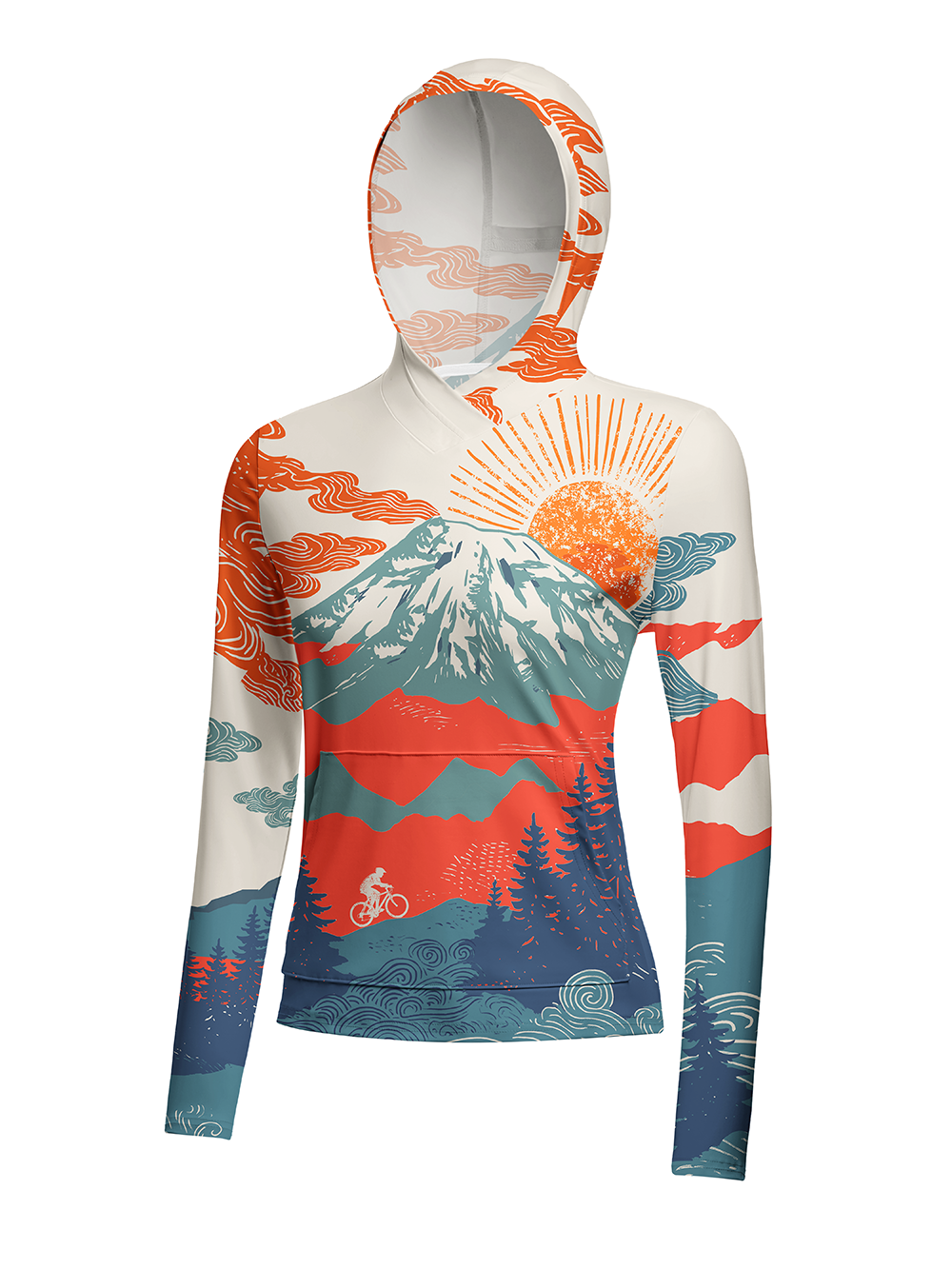 Orionride Sunset Scenery Women's Long Sleeve Cycling Hoodie Shirt