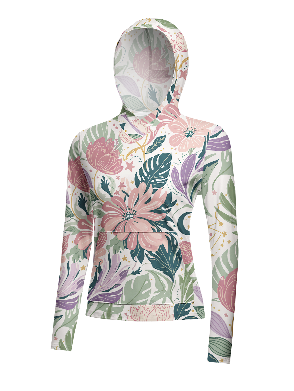 Orionride Abundant Flowers Women's Long Sleeve Cycling Hoodie Shirt