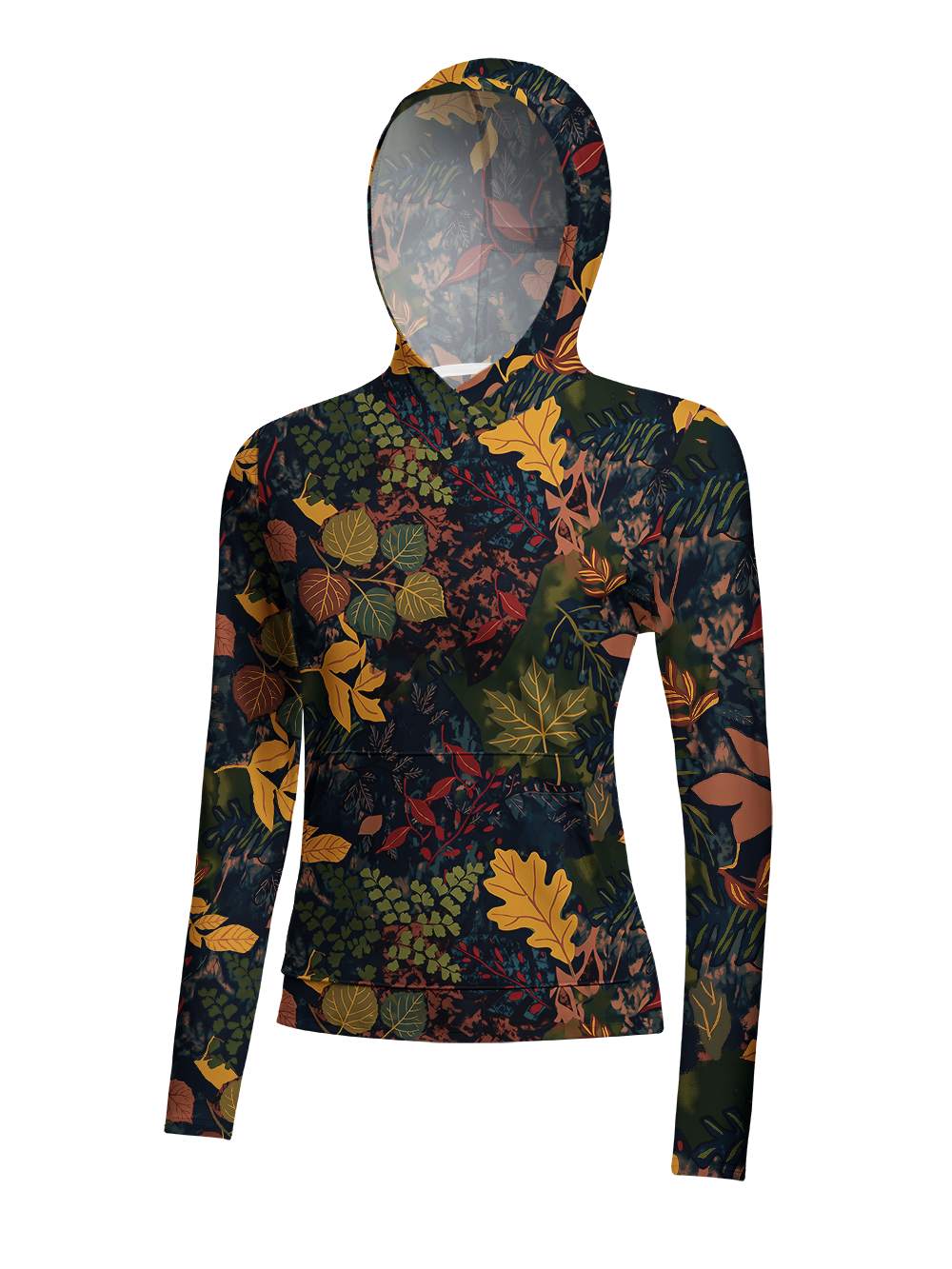Orionride Fallen Leaves Women's Long Sleeve Cycling Hoodie Shirt