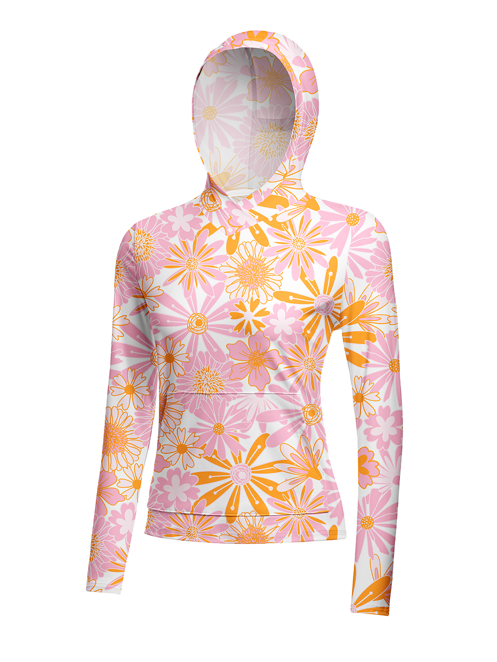 Orionride Flowers In Full Bloom Women's Long Sleeve Cycling Hoodie Shirt