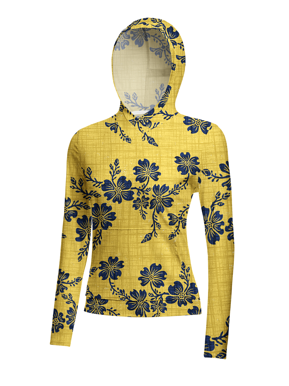 Orionride Yellow Vines Women's Long Sleeve Cycling Hoodie Shirt