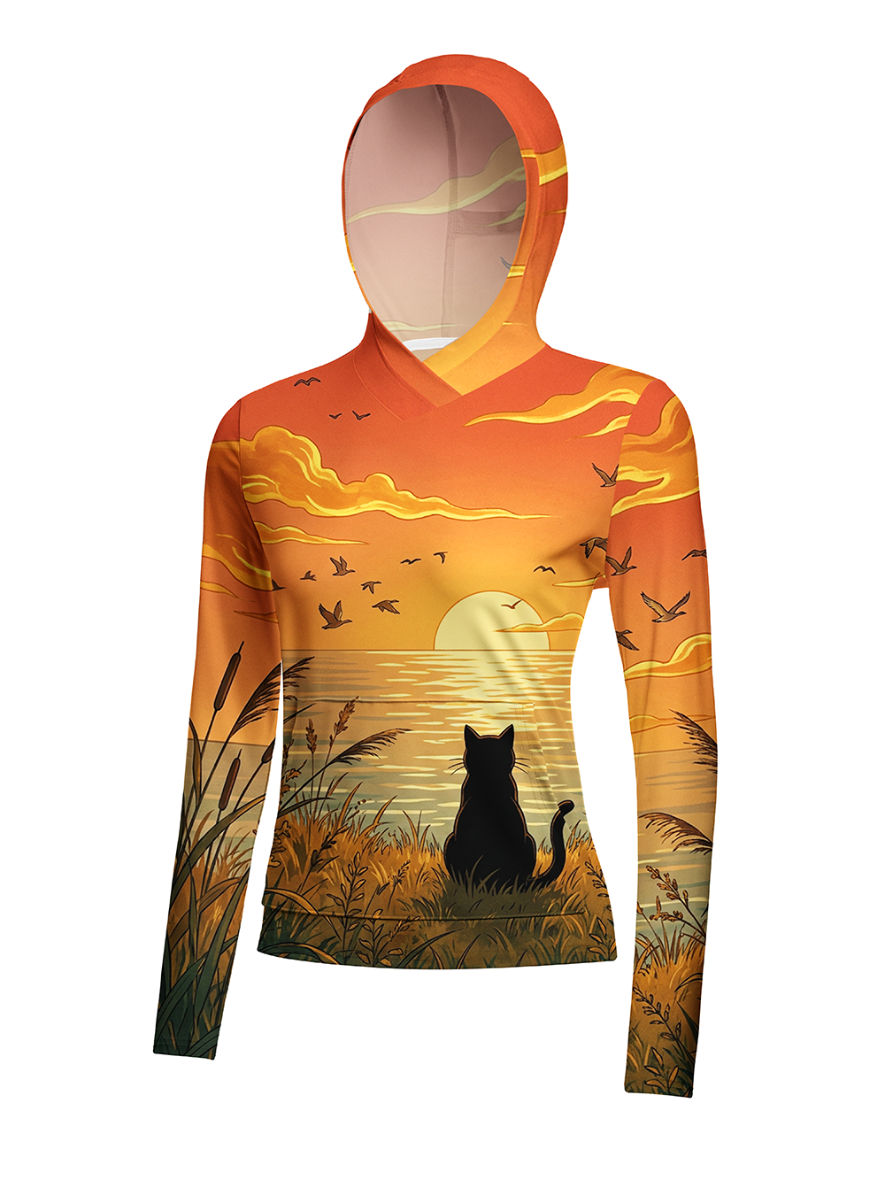 Orionride Golden Wait Women's Long Sleeve Cycling Hoodie Shirt
