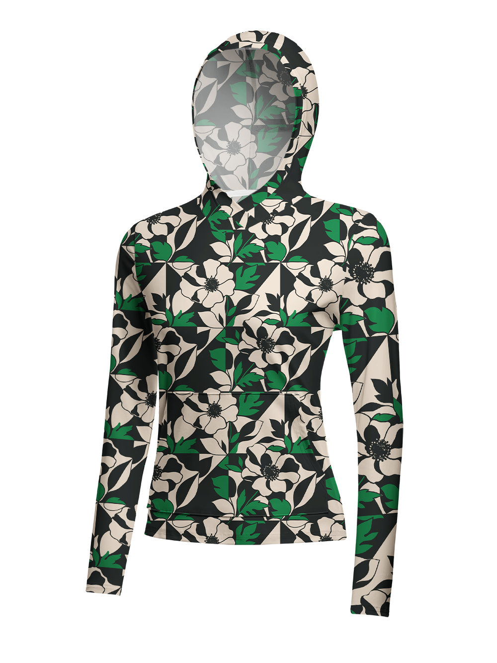 Orionride Geometric Bloom Women's Long Sleeve Cycling Hoodie Shirt