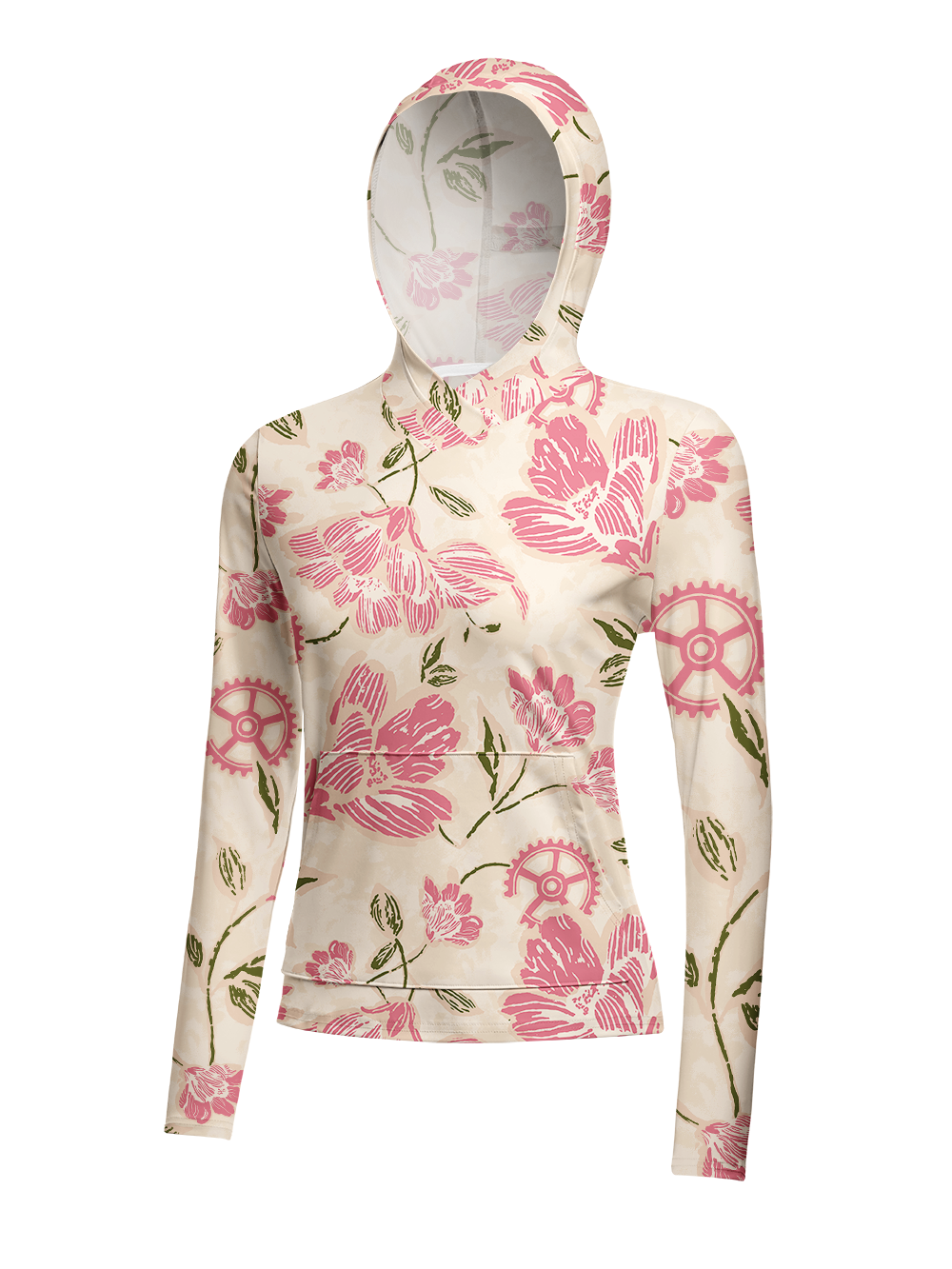 Orionride Floral Art Women's Long Sleeve Cycling Hoodie Shirt