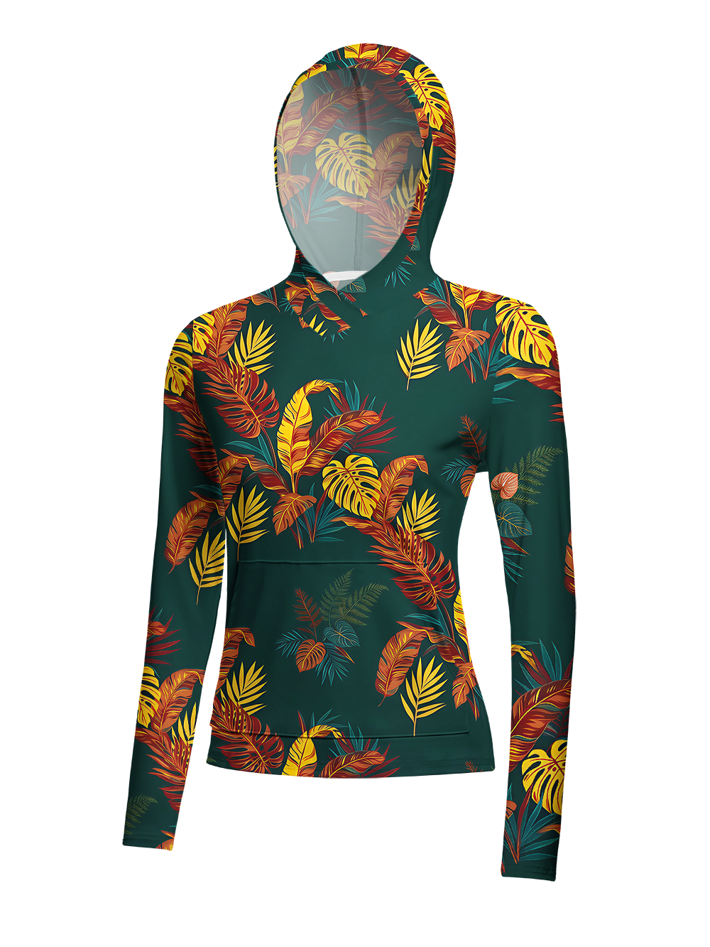 Orionride Begonia Leaves Women's Long Sleeve Cycling Hoodie Shirt