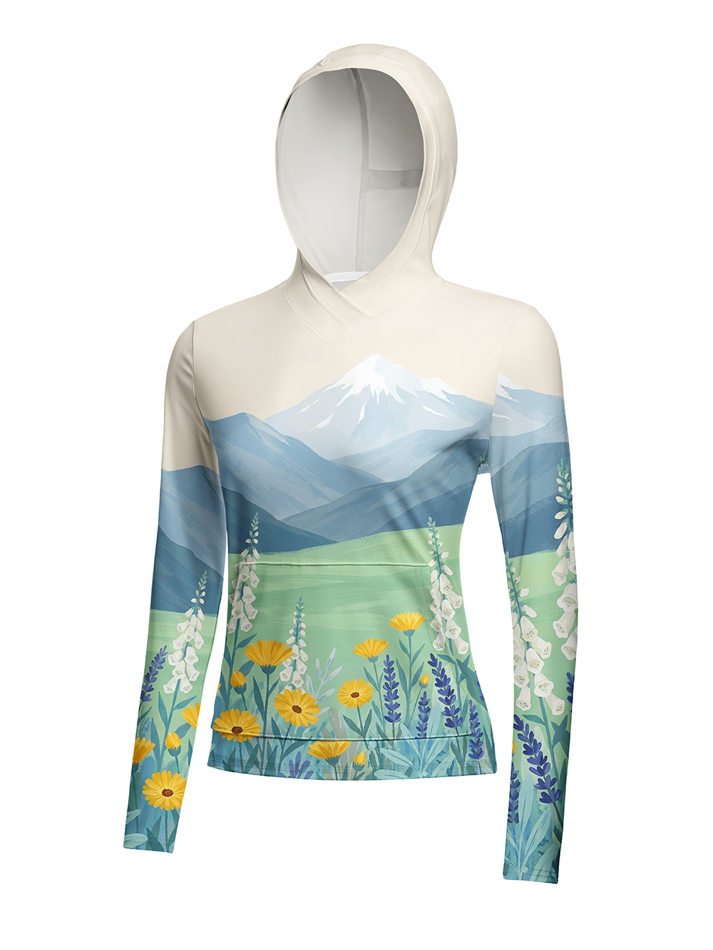 Orionride Alpine Bloom Women's Long Sleeve Cycling Hoodie Shirt