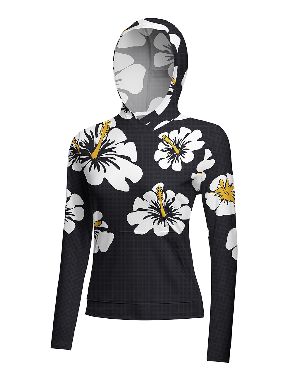 Orionride Hibiscus Flowers Bloom Women's Long Sleeve Cycling Hoodie Shirt