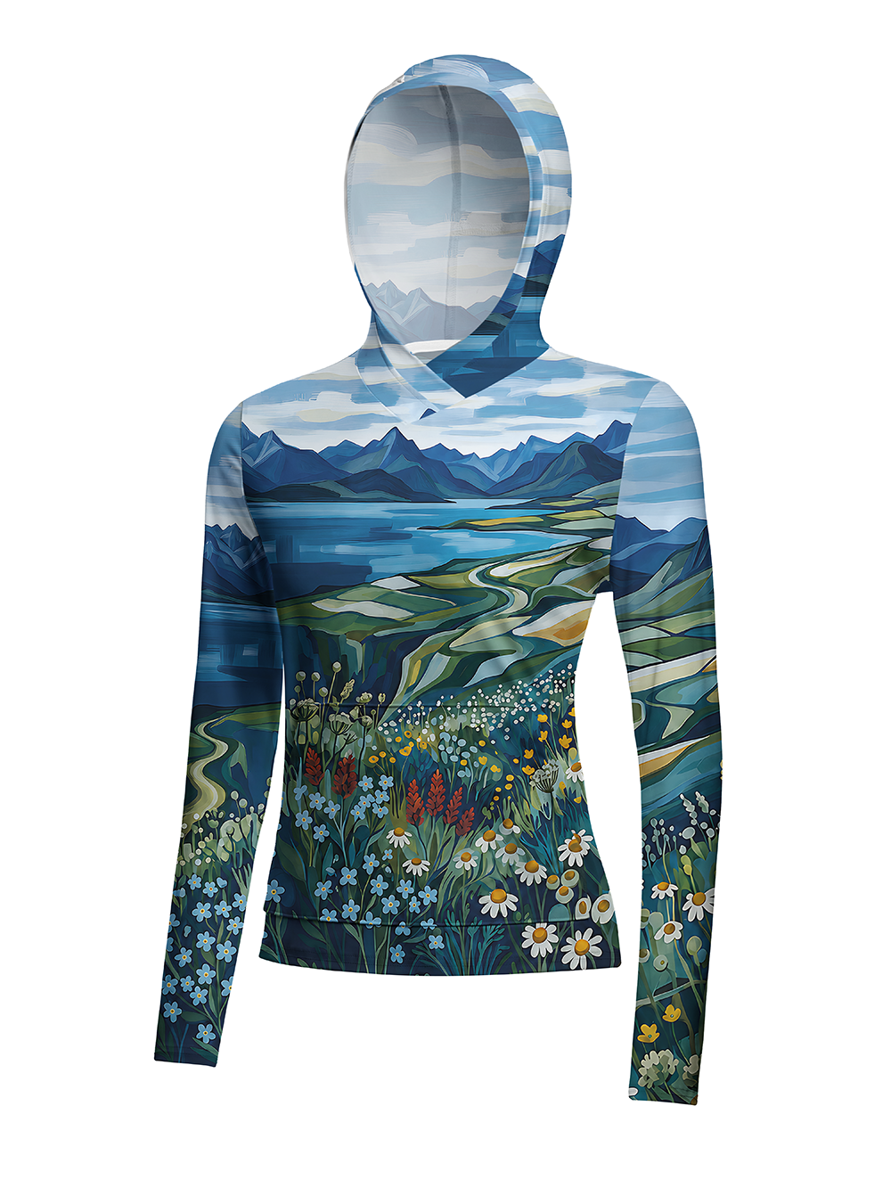 Orionride Wild Bloom Women's Long Sleeve Cycling Hoodie Shirt