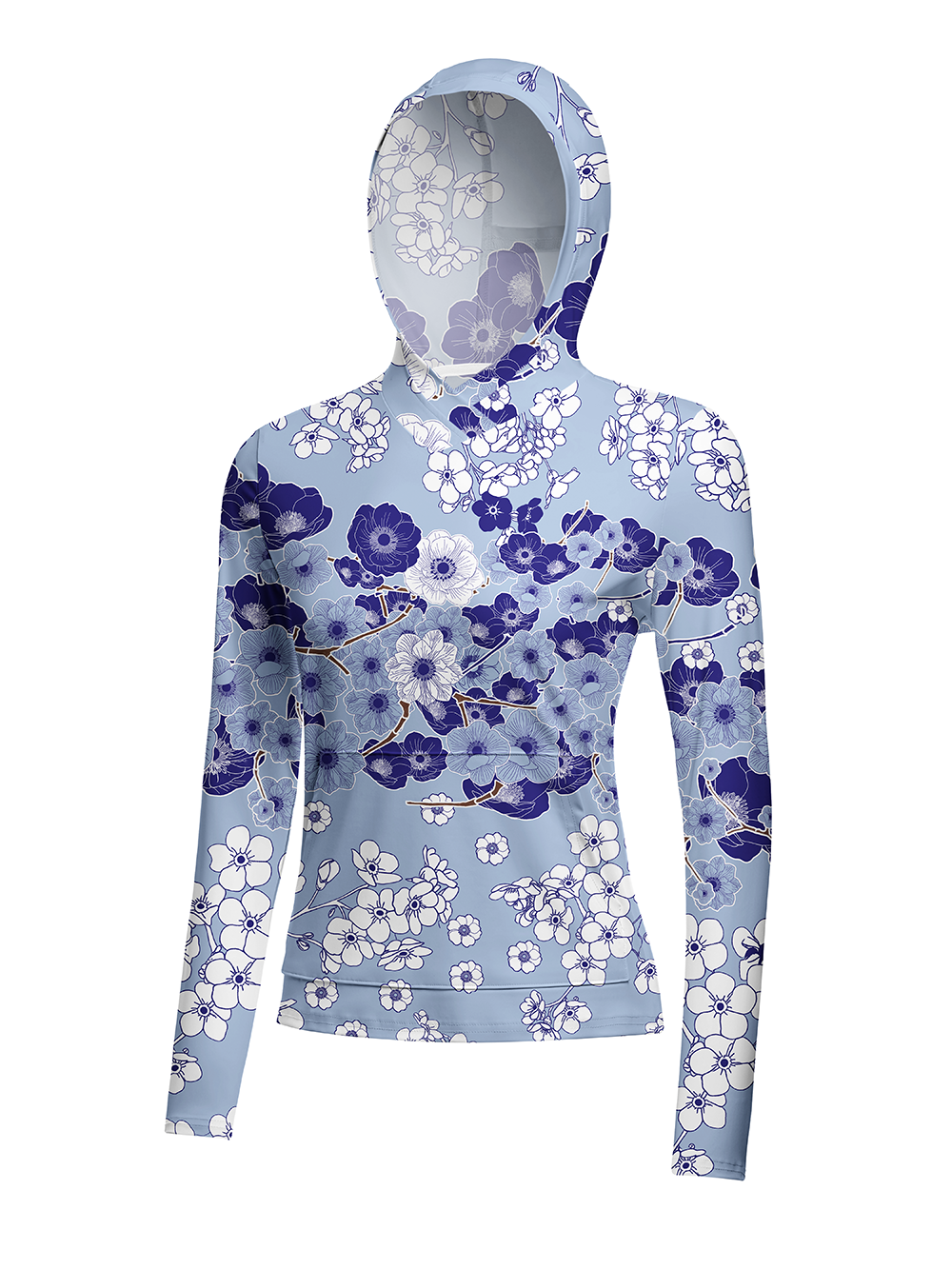 Orionride Breezy Petals Women's Long Sleeve Cycling Hoodie Shirt