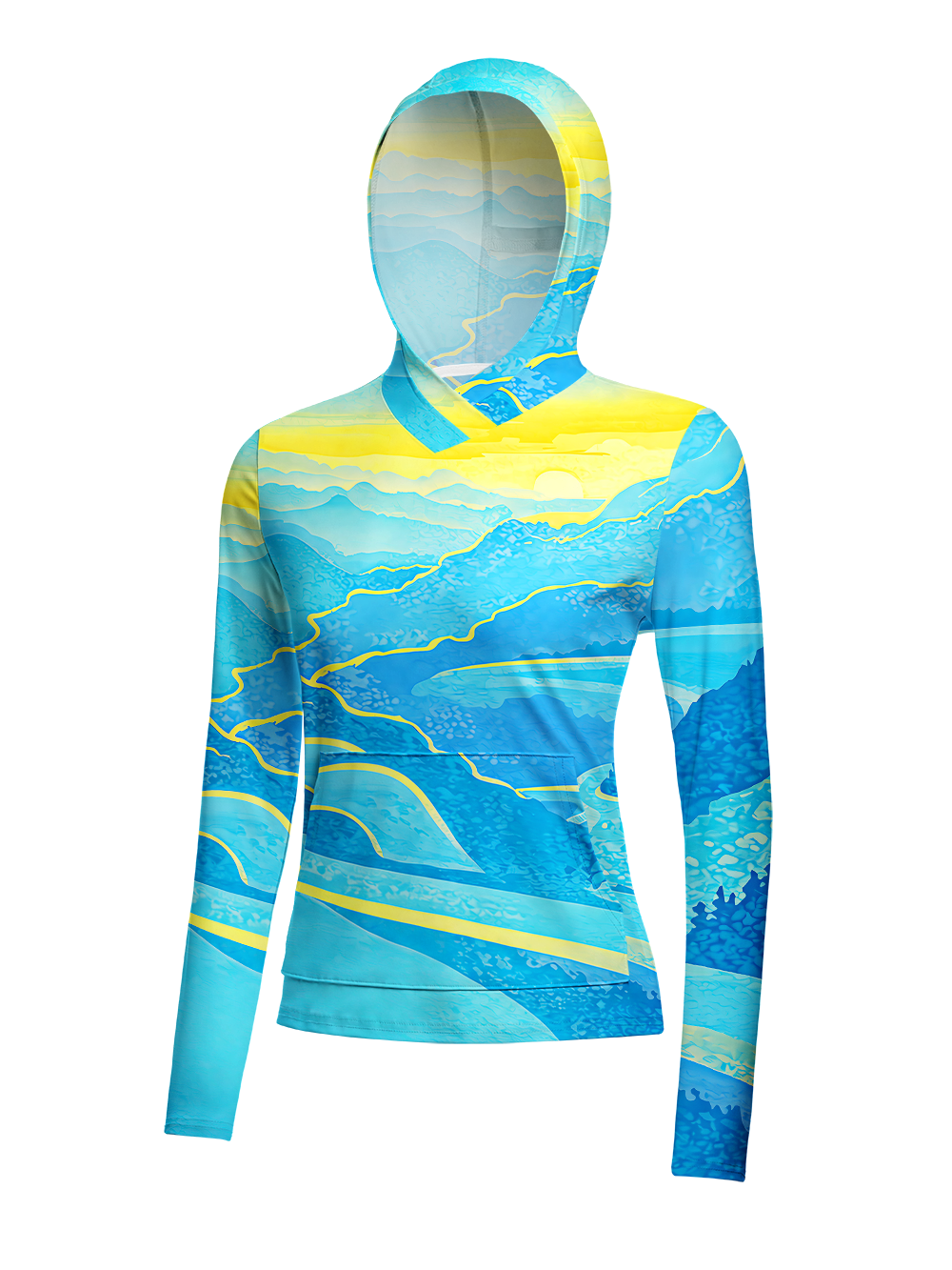 Orionride Flowing Water Women's Long Sleeve Cycling Hoodie Shirt