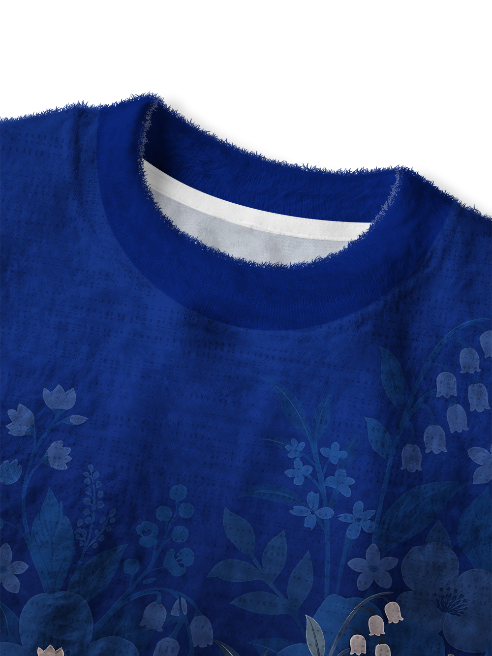 Orionride Gradated Floral Shadows Women's Fuzzy Knit Sweater