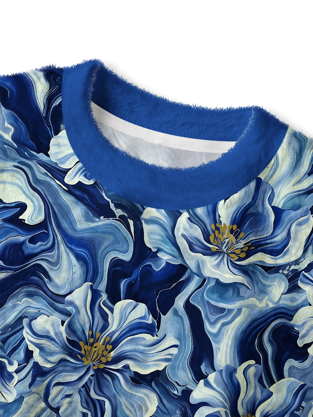Orionride Fluid Blossoms Women's Fuzzy Knit Sweater