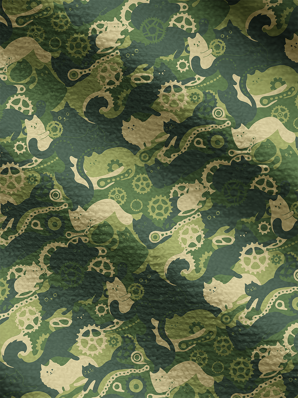 Orionride Cat Playing With Gears Women's Knitted Cardigan