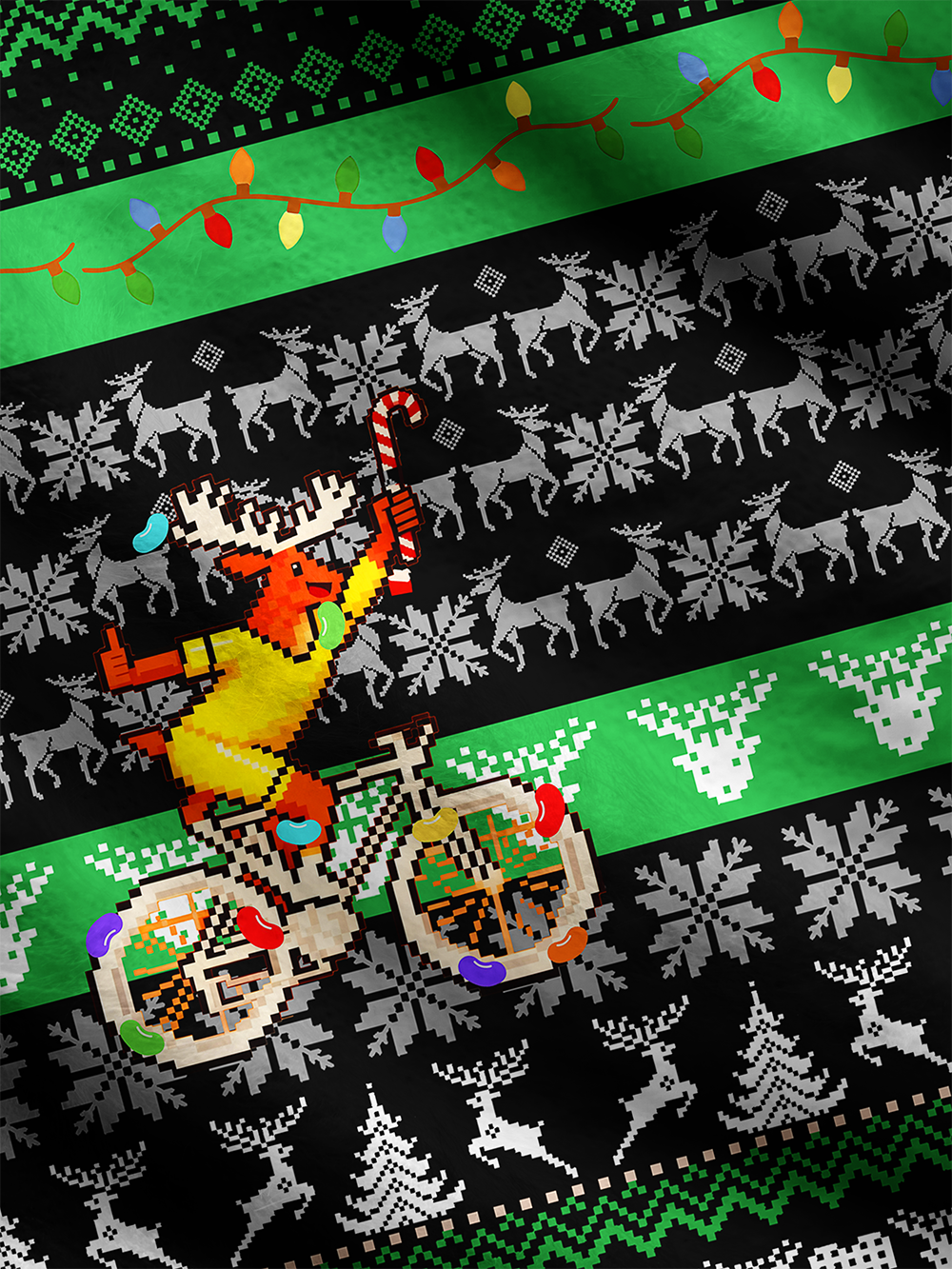 Orionride Happy Reindeer Men's Cardigan Knit Sweaters