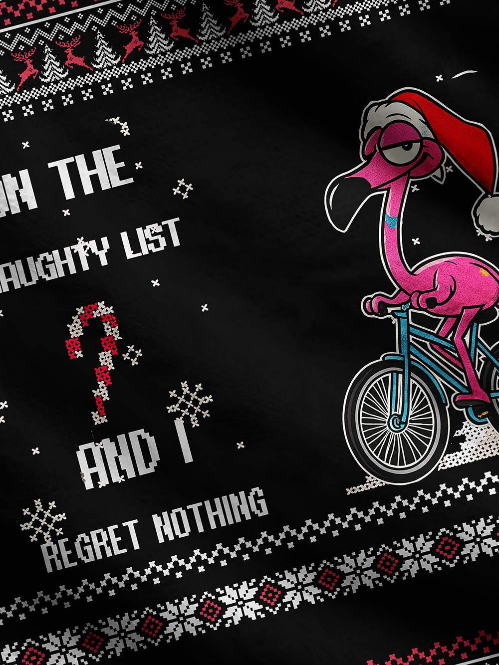 Orionride Flamingo Riding A Bicycle Men's Cardigan Knit Sweaters