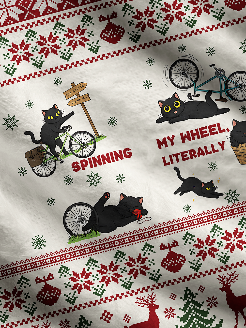 Orionride Happy Cat Men's Cardigan Knit Sweaters