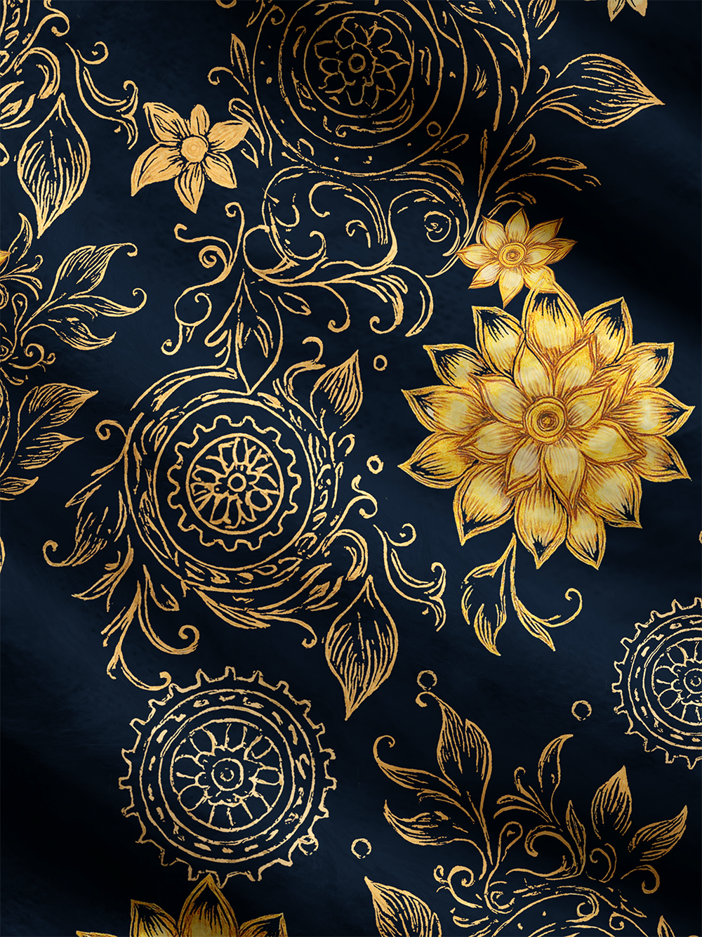 Orionride Golden Flowers Men's Cardigan Knit Sweaters