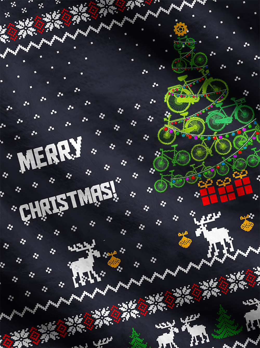 Orionride Bicycle Christmas Tree Men's Cardigan Knit Sweaters