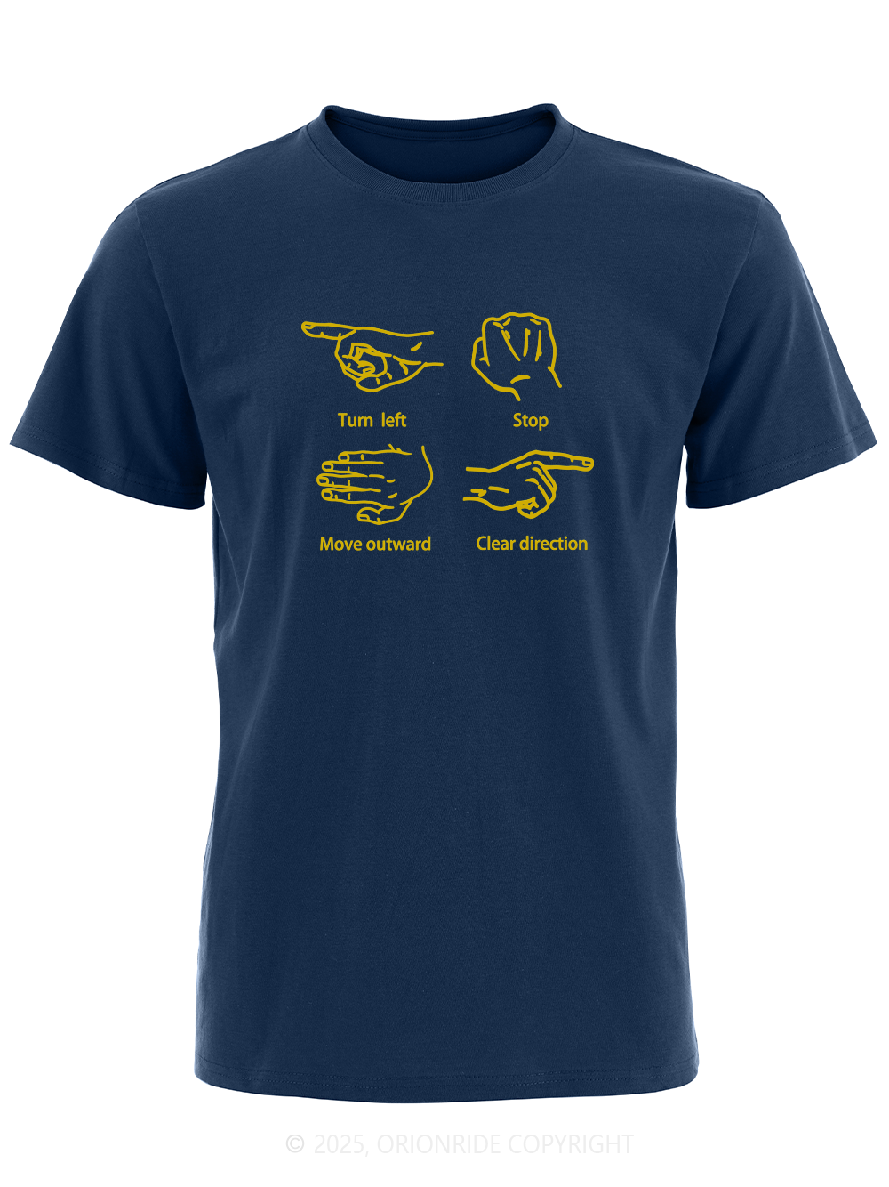 Orionride Bicycle Hand Signals Short Sleeves Bike T-Shirt