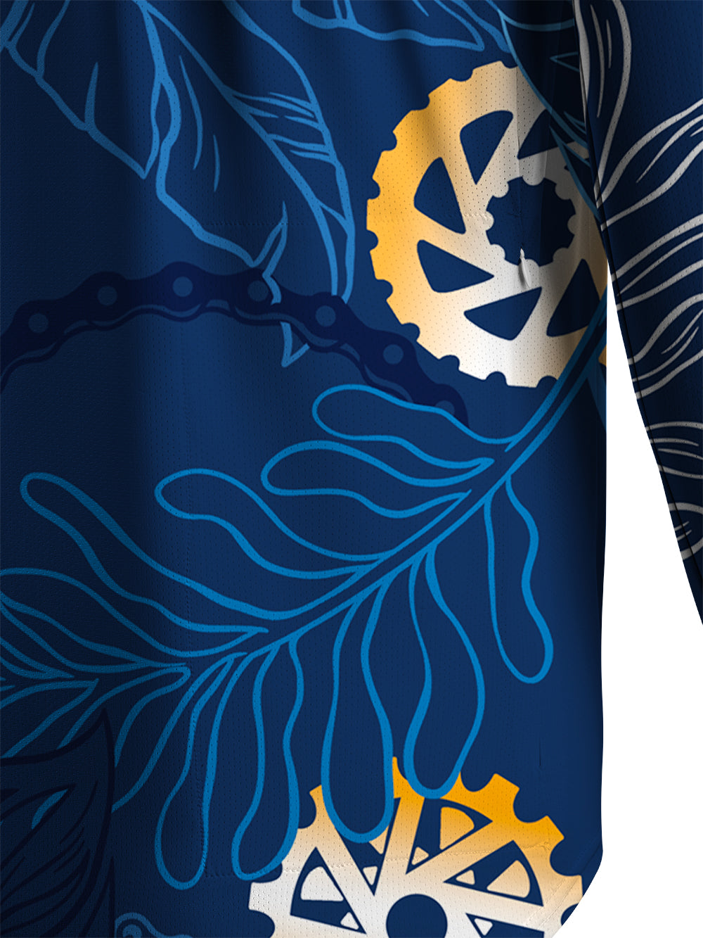 Orionride Watercolor Leaves Men's Stretchy Breathable Long Sleeve Gravel Shirt
