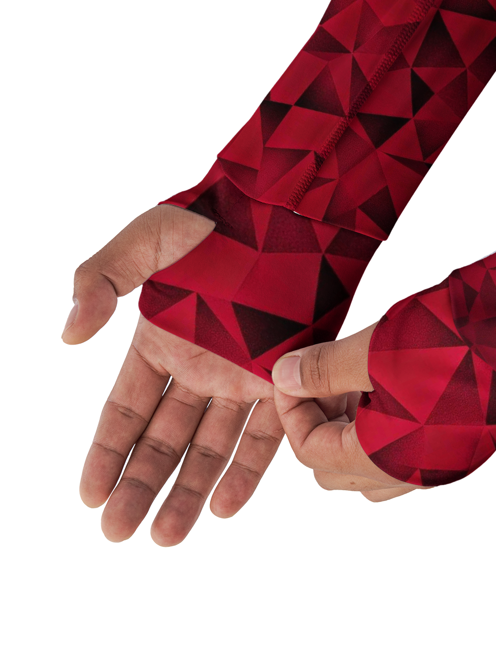 Orionride Red Gemstone Long Sleeve Cycling Hoodie Shirt
