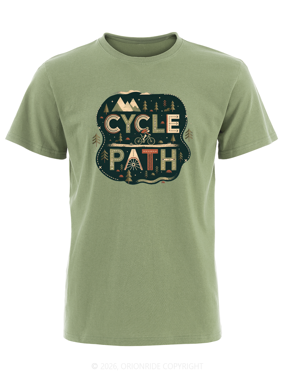 Orionride Word Cycle Path Short Sleeves Bike T-Shirt