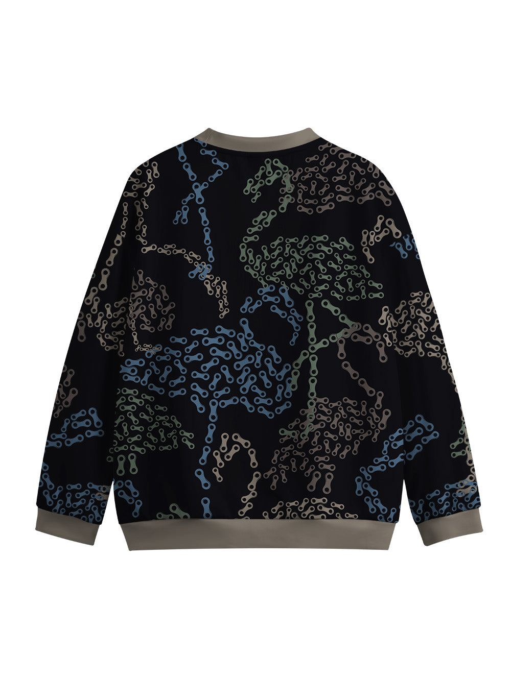 Orionride Chain Flamingos Crew Neck Pullover Sweatshirt