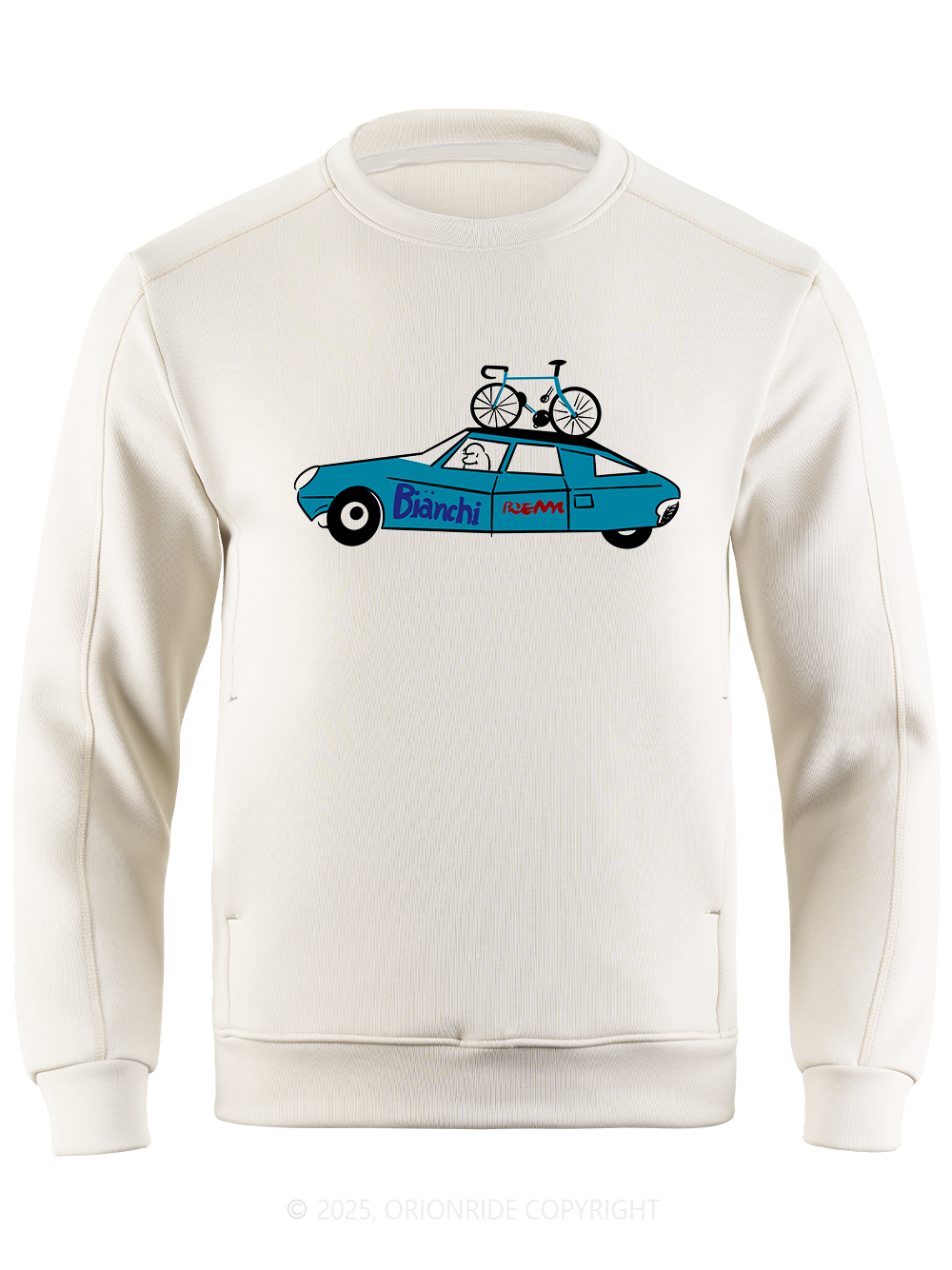 Orionride Blue Car Long Sleeve Bike Sweatshirt