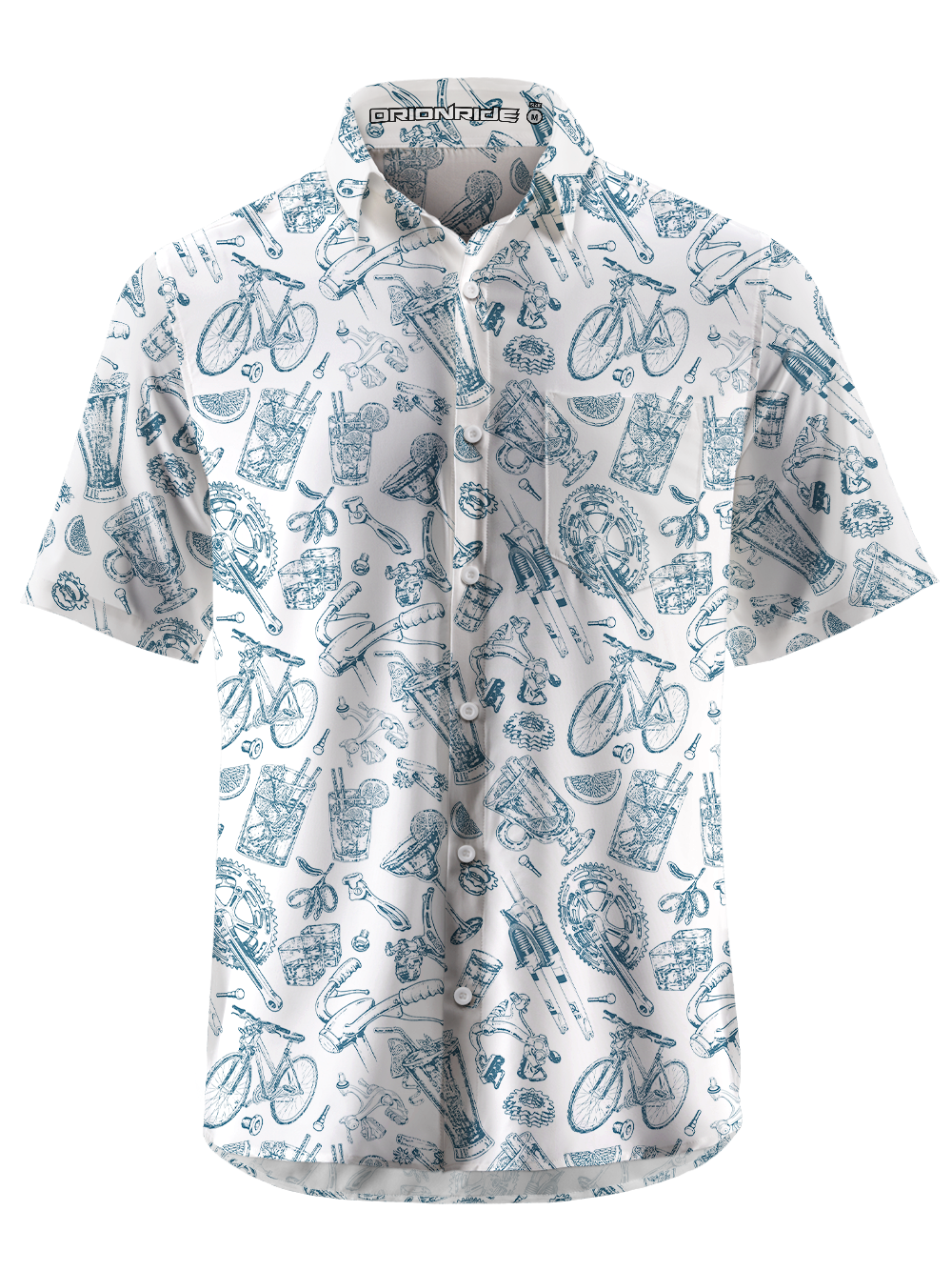Orionride Cocktails And Parts Zipper Pockets Ultra Lightweight Short Sleeves Gravel Shirt
