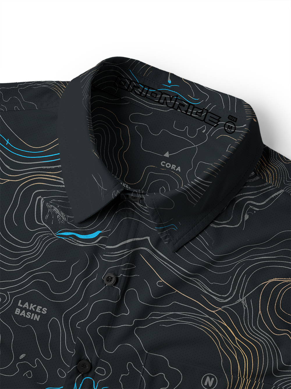 Orionride Panoramic Map Men's Stretchy Breathable Long Sleeve Gravel Shirt
