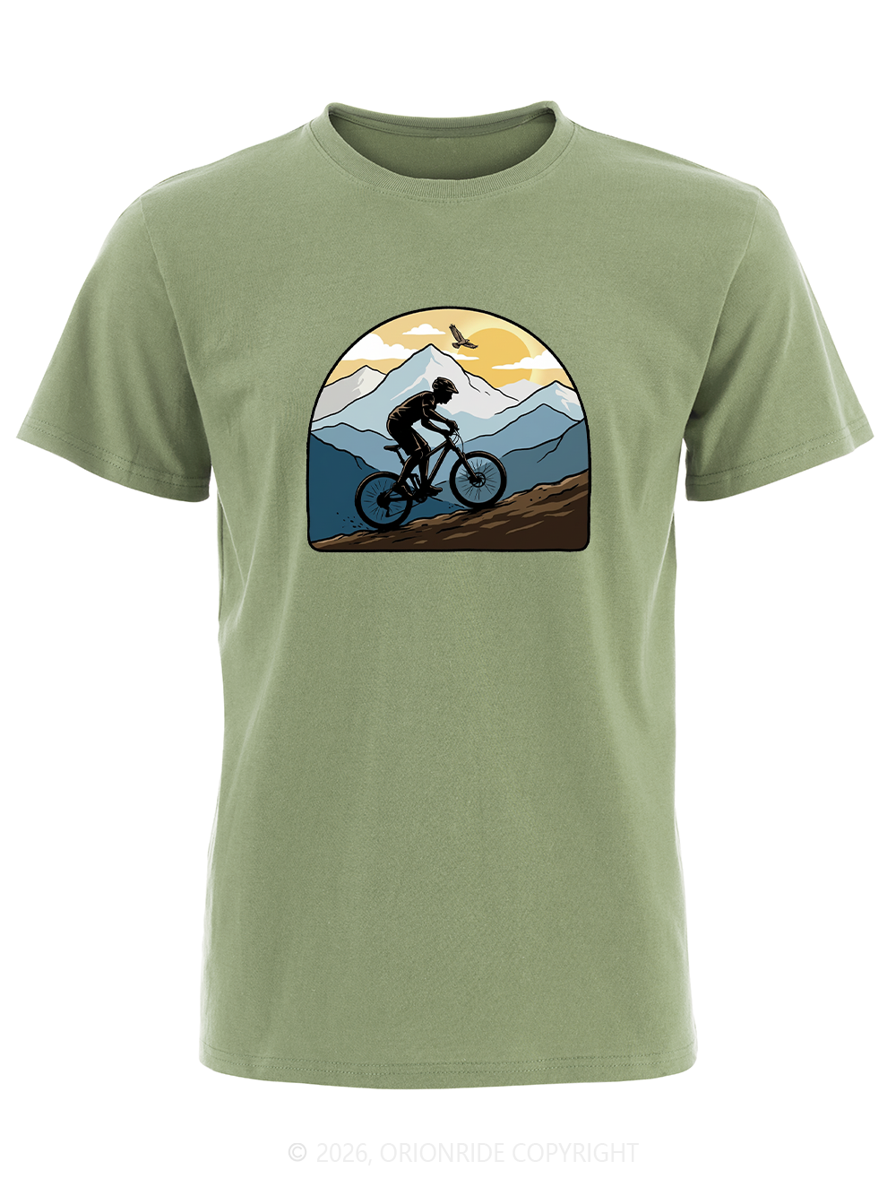 Orionride Sunset Silhouette Outlinet Short Sleeves Bike T-Shirt