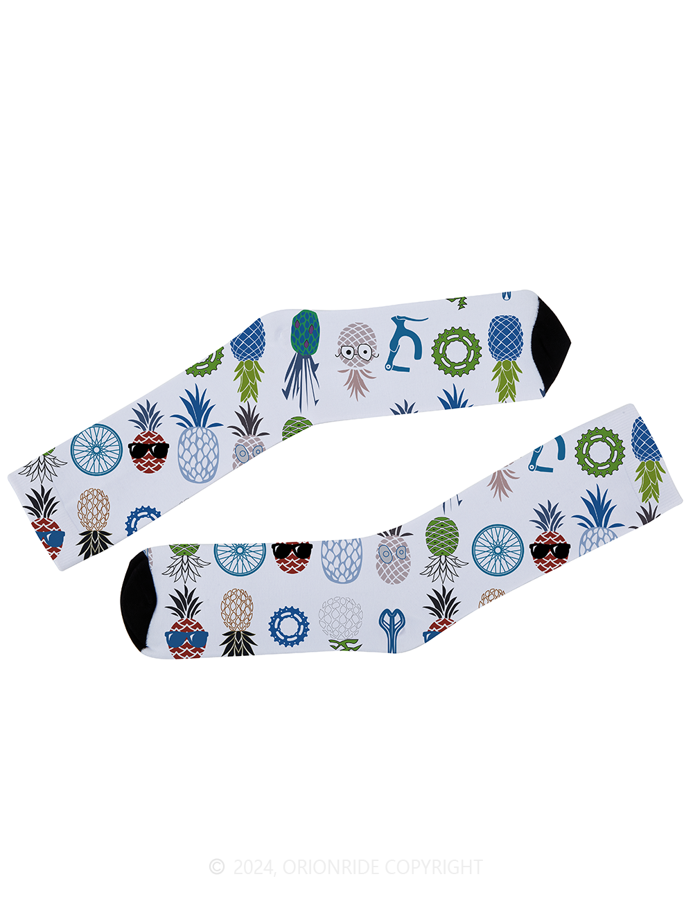 Orionride Funny Pineapple Head Cycling Socks