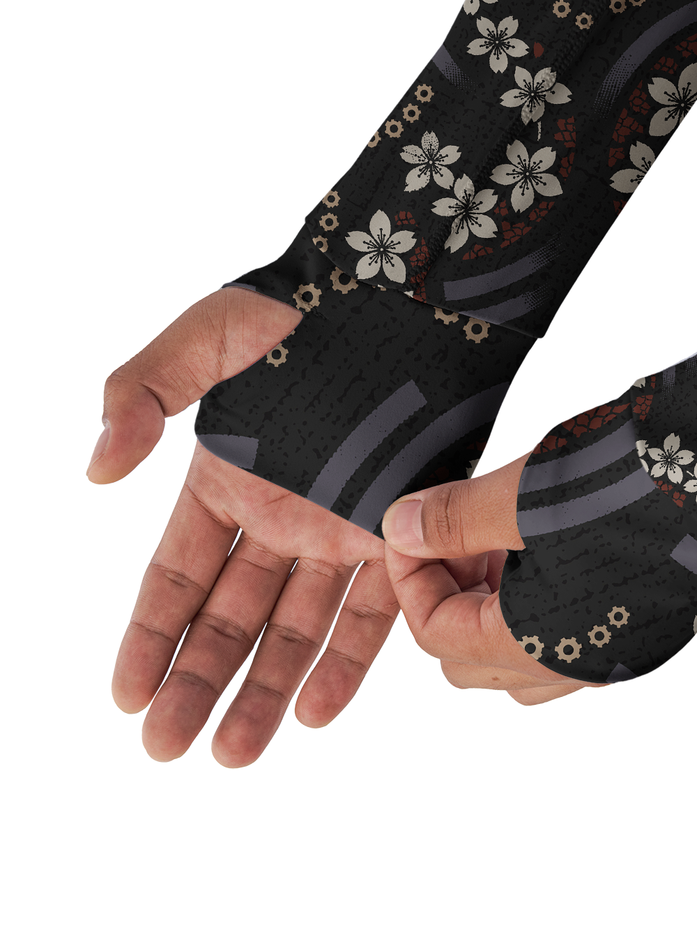 Orionride Sakura Pattern Long Sleeve Cycling Hoodie Shirt