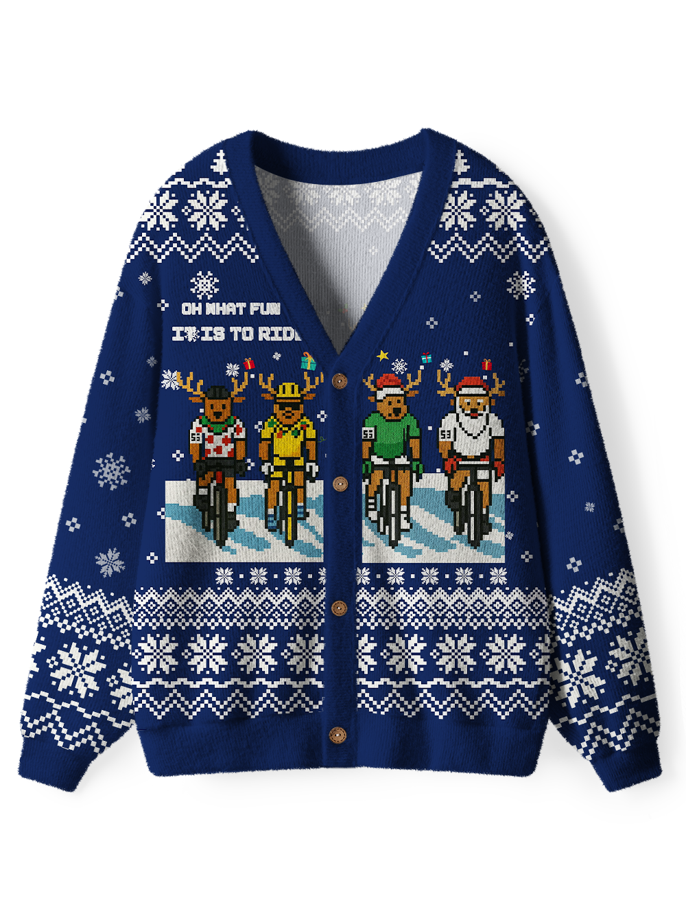 Orionride Christmas Reindeer Men's Cardigan Knit Sweaters